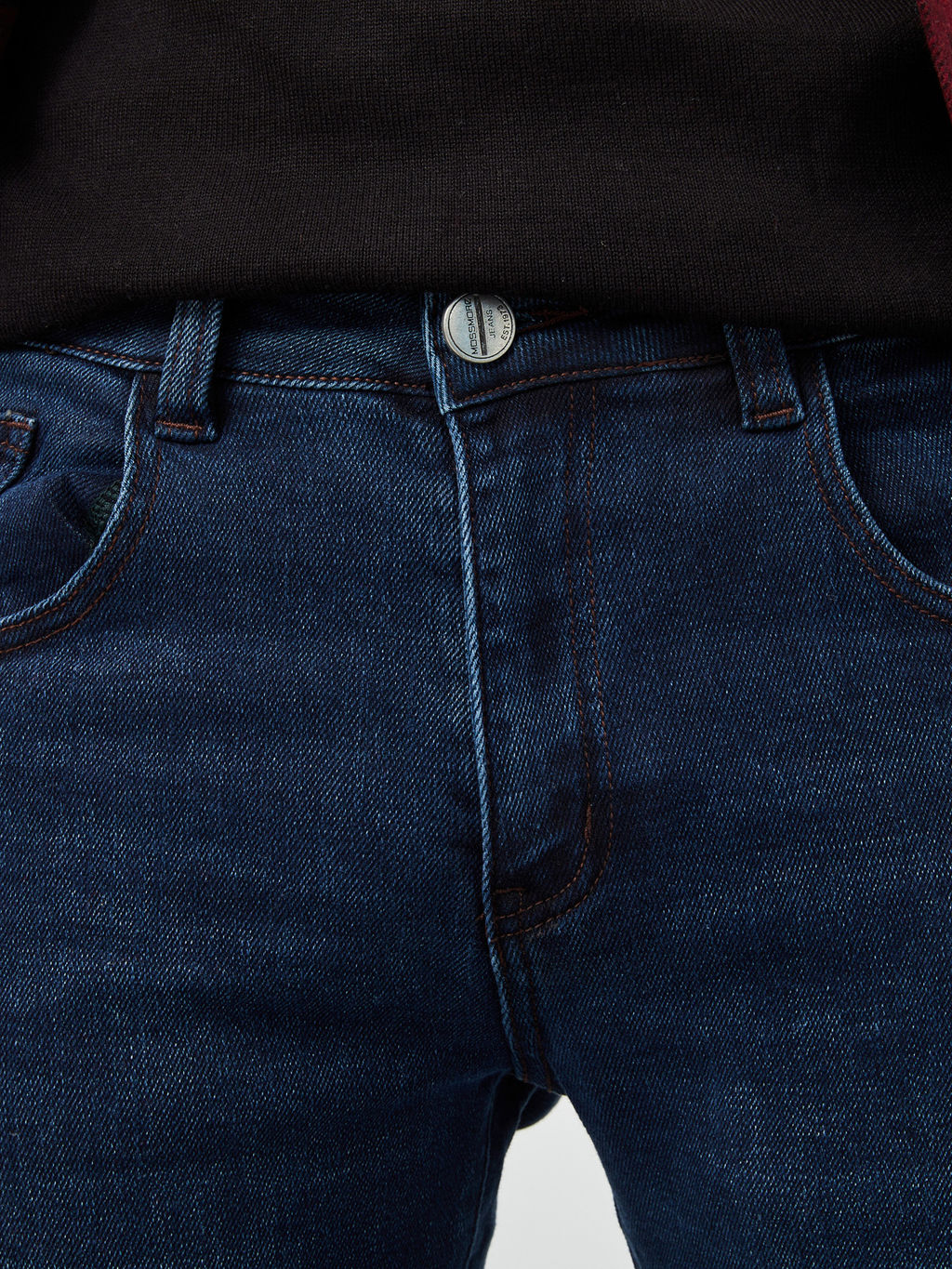 Утепленные мужские джинсы прямого кроя с начесом - Mossmore фото 6