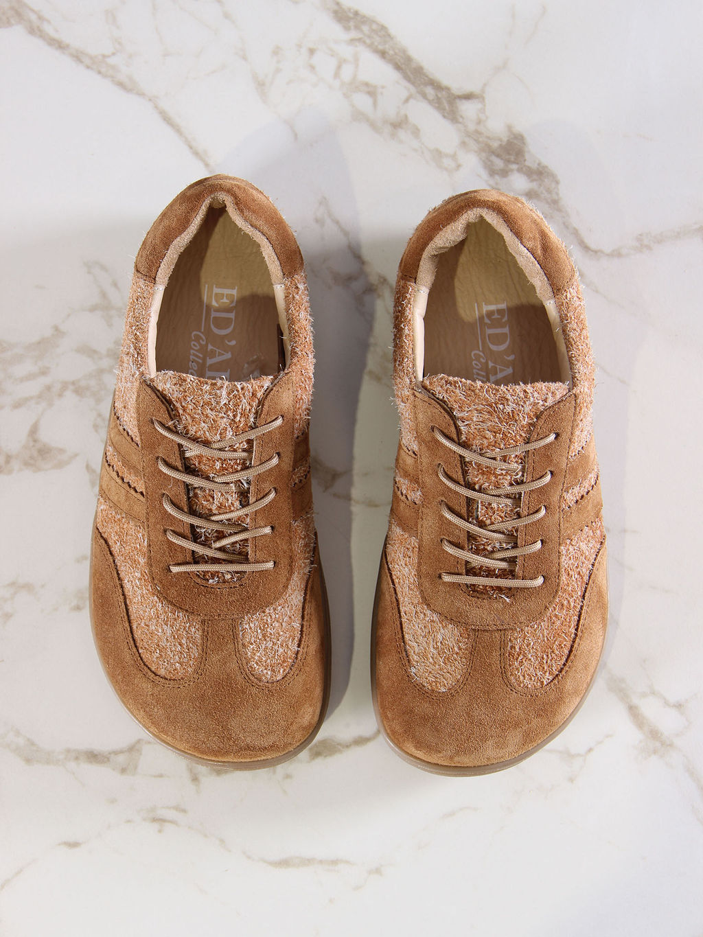 Кеды босоногие женские демисезонные 184.natabr.Джангл кемл+светло коричневая замша - Edart фото 11