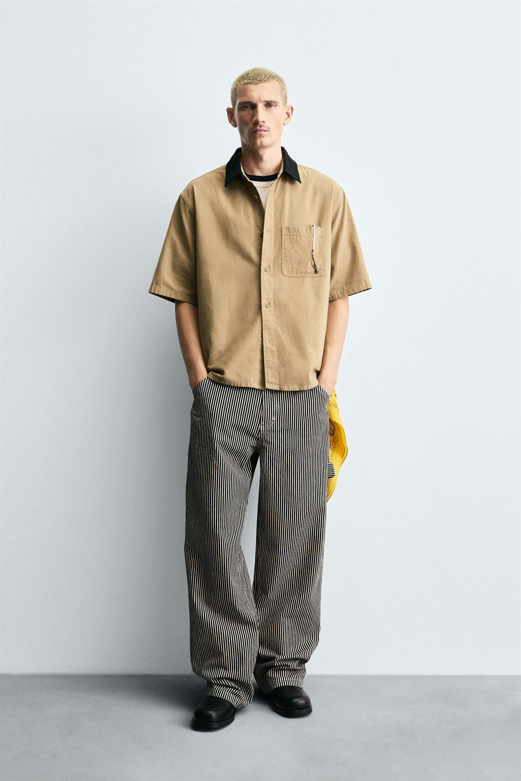 BAGGY FIT STRIPED CARPENTER TROUSERS