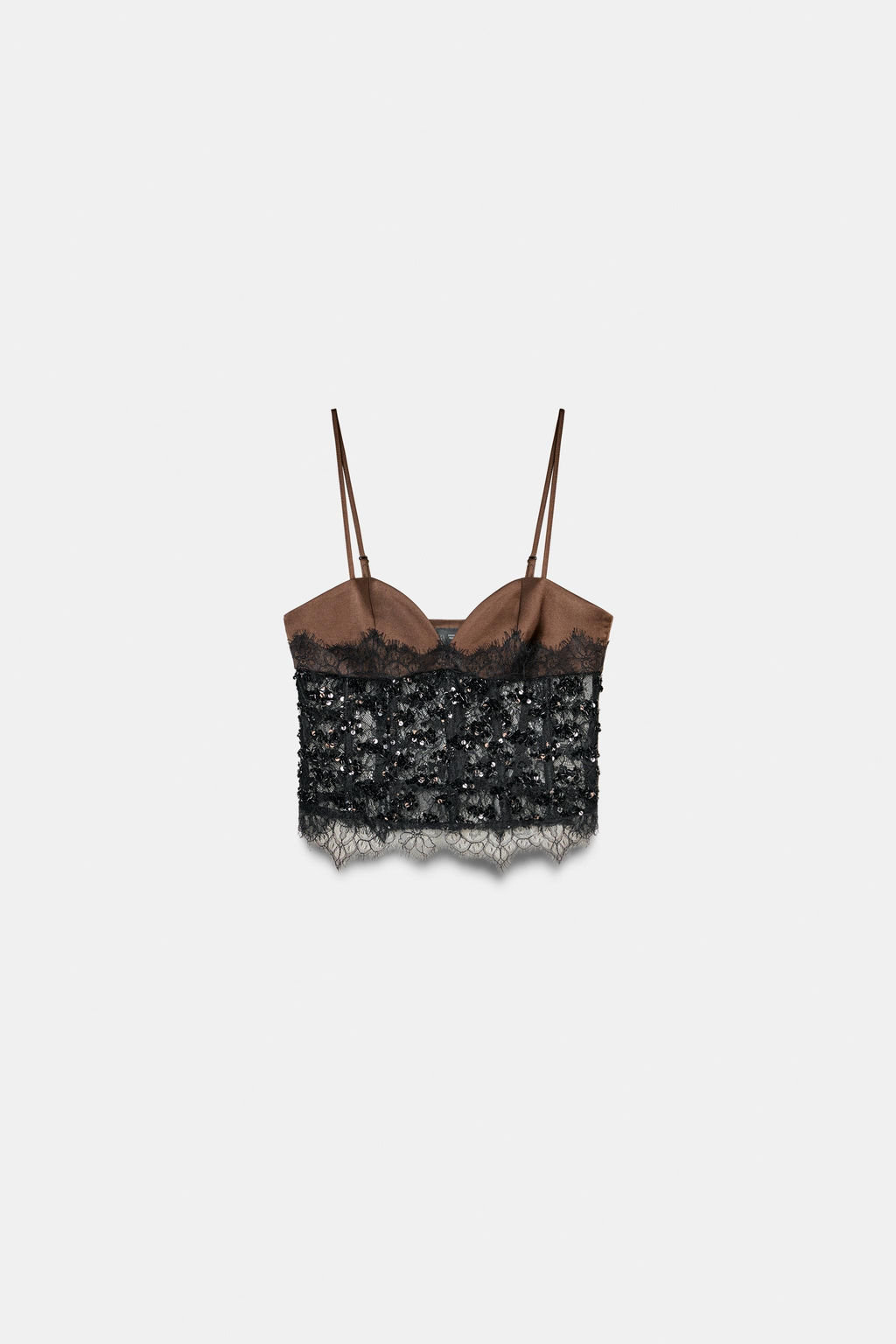 COMBINED SEQUIN CORSETRY-INSPIRED TOP - Zara фото 5