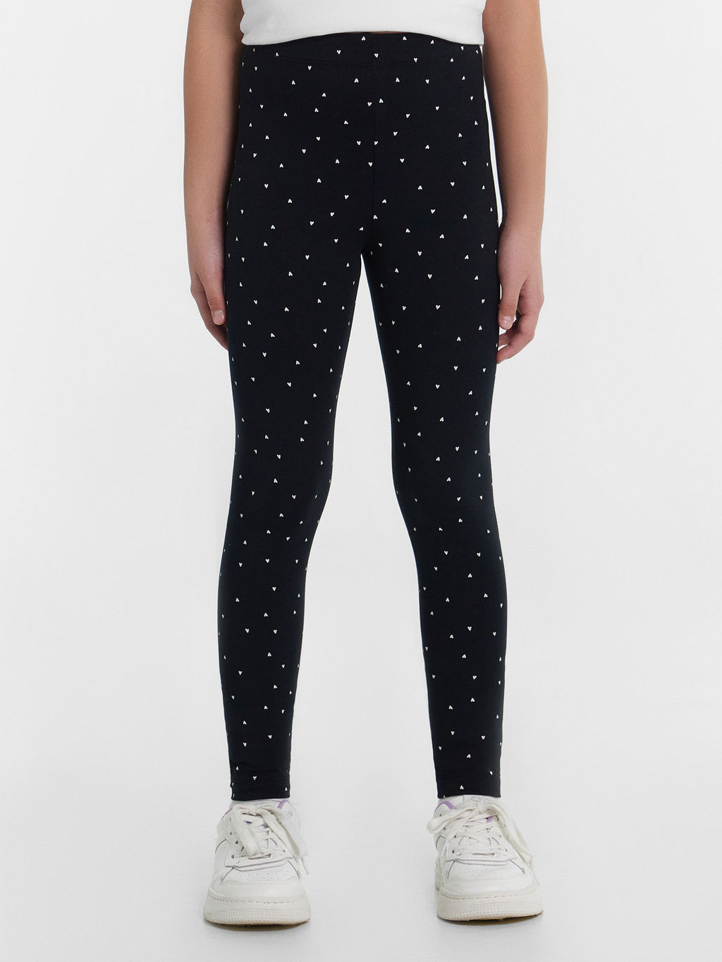 Легинсы для девочек черные с сердечками - Mark formelle фото 2