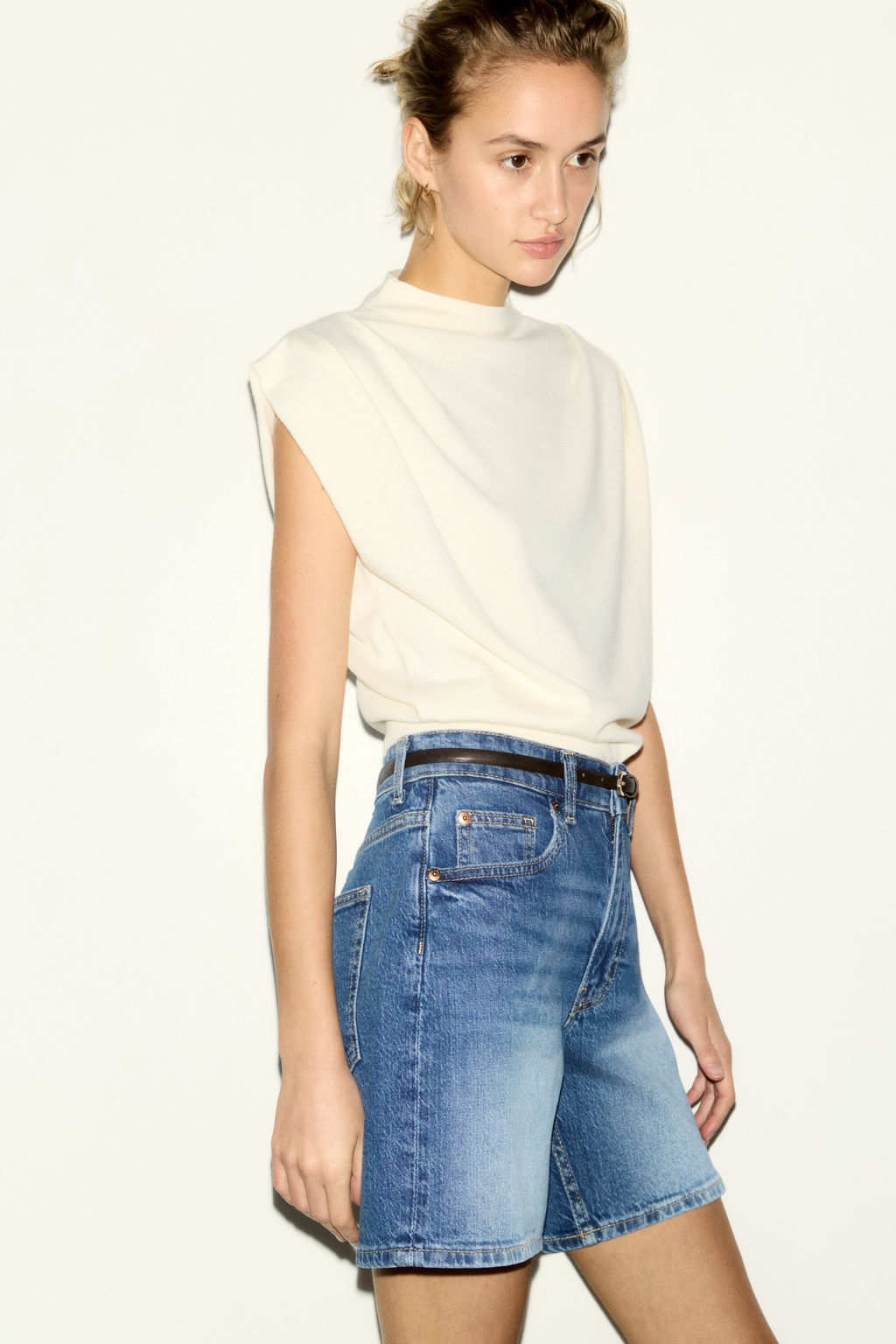 Vaquero corto de talle alto - H&m фото 7