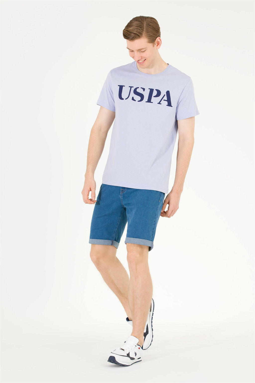 Мужская синяя футболка с круглым вырезом Basic - U.s. polo assn фото 10