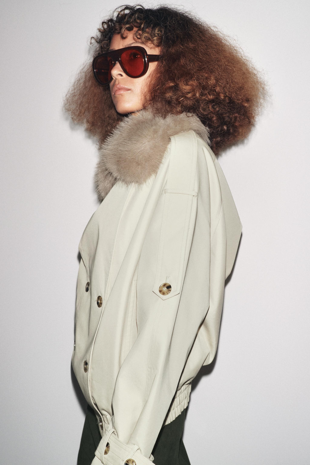 ZW COLLECTION WATER-REPELLENT SHORT TRENCH COAT