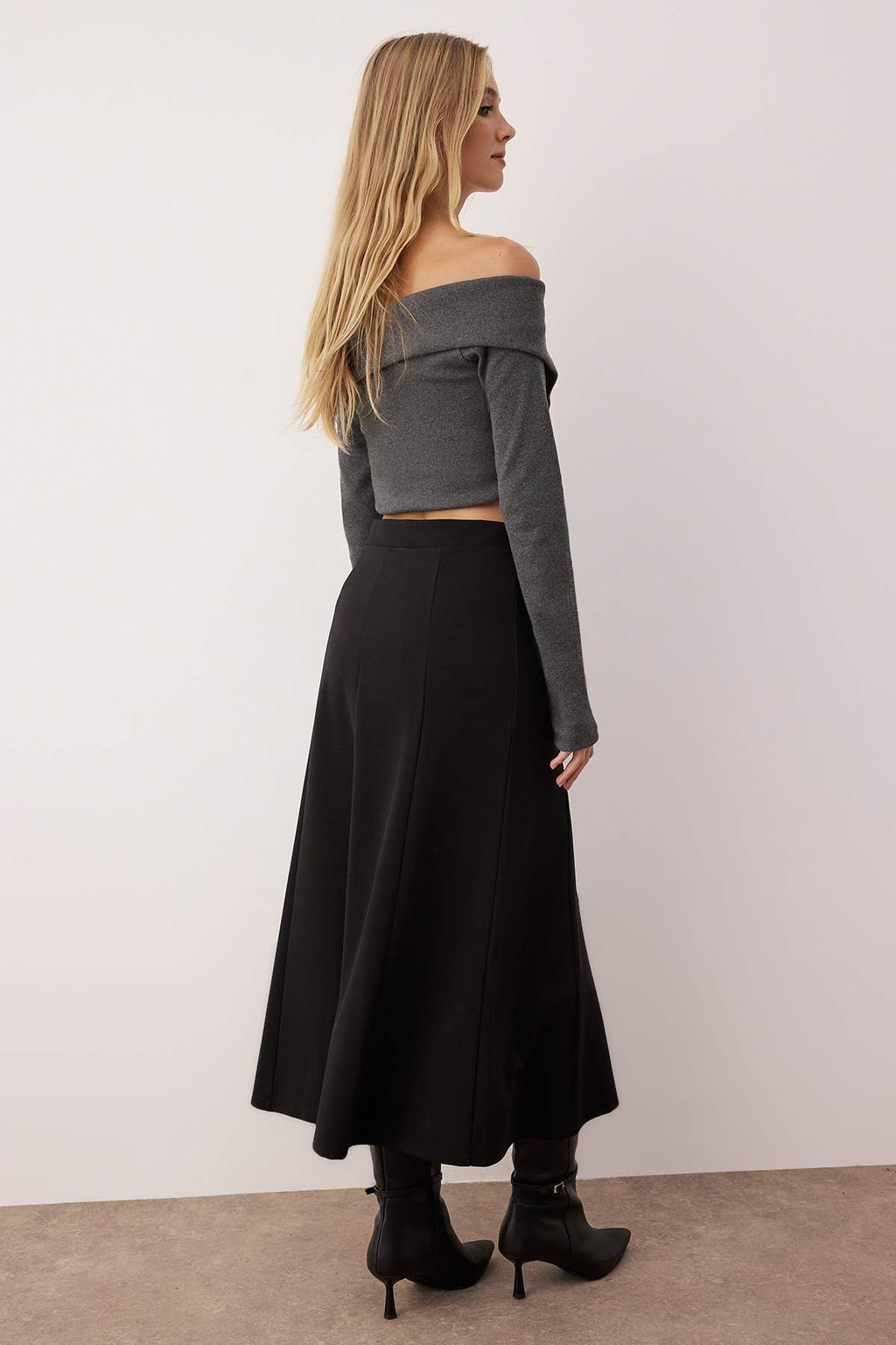 Trendyolmilla Siyah Klos Maxi Esnek Orme Etek TWOSS24ET00156 фото 4