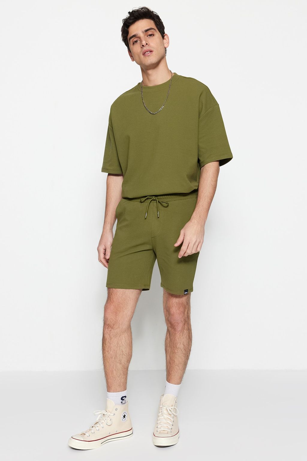 TRENDYOL MAN Premium Siyah Regular %100 Pamuklu Fit Dokulu Sort & Bermuda TMNSS23SR00032 - Trendyolmilla фото 11