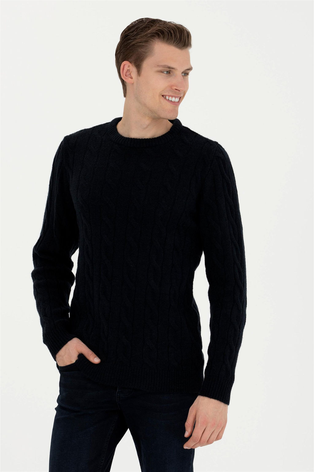 Мужской темно-синий меланжевый свитер - U.s. polo assn фото 8