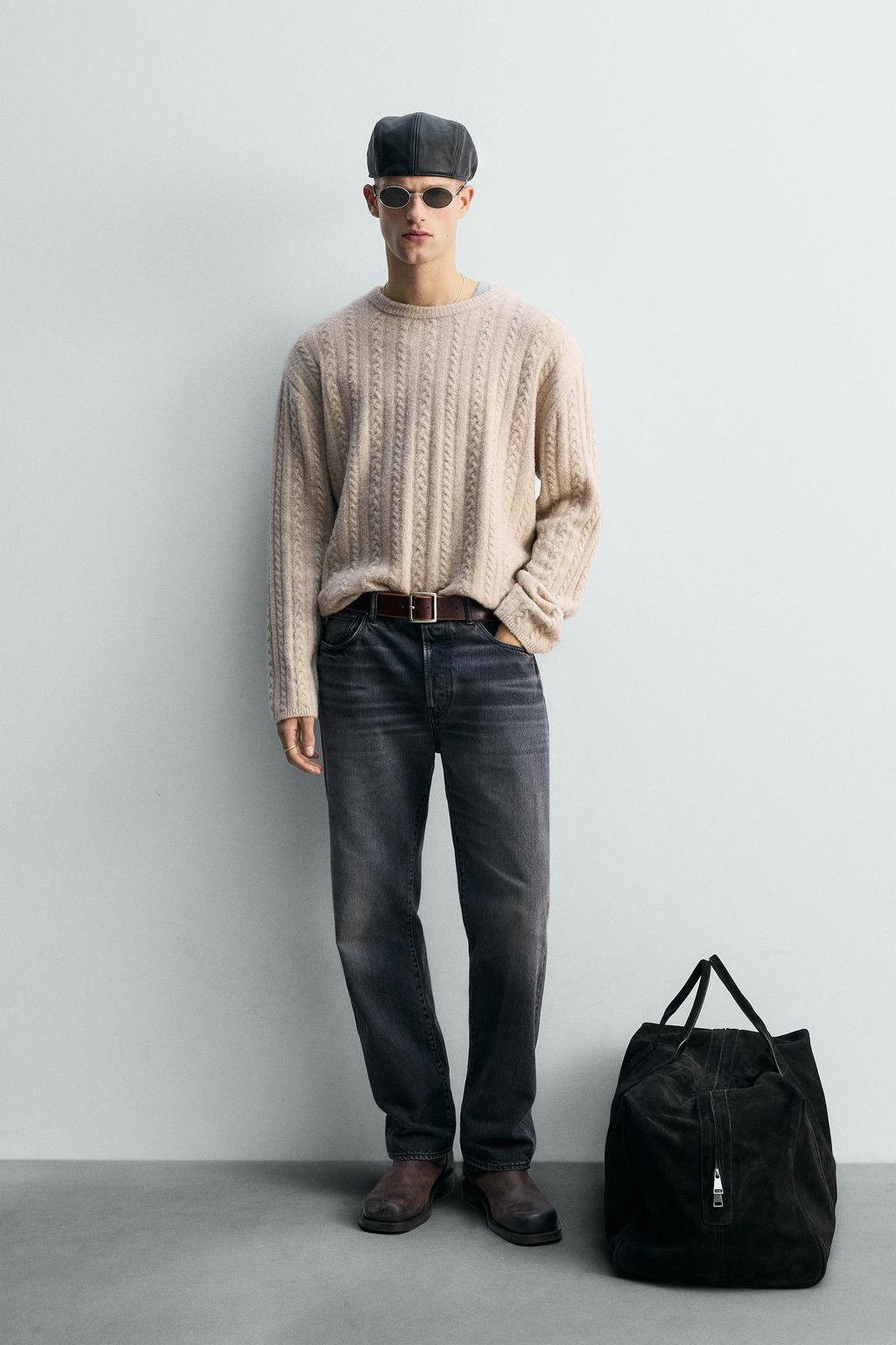 CABLE-KNIT SWEATER