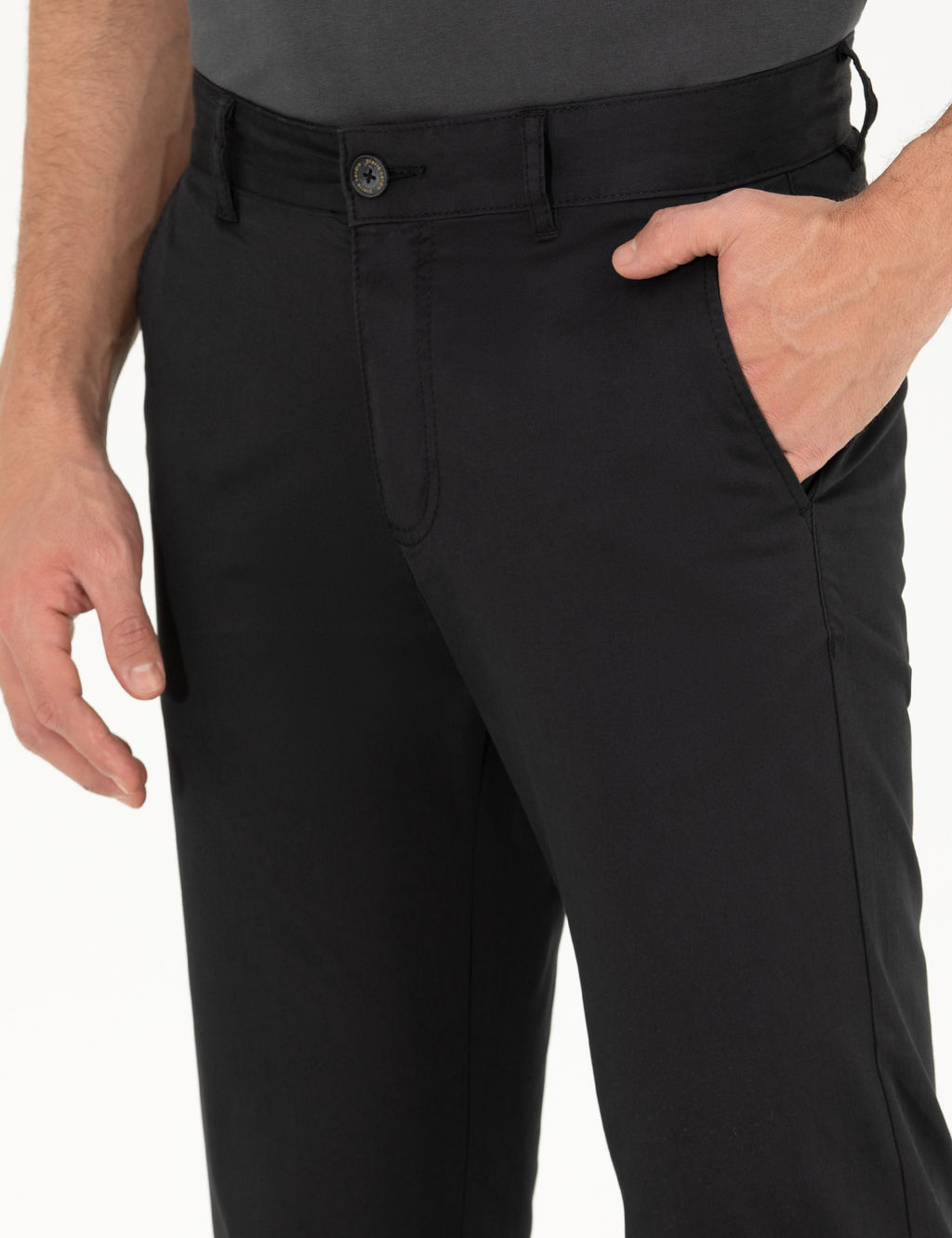 Siyah Regular Fit Kanvas Pantolon