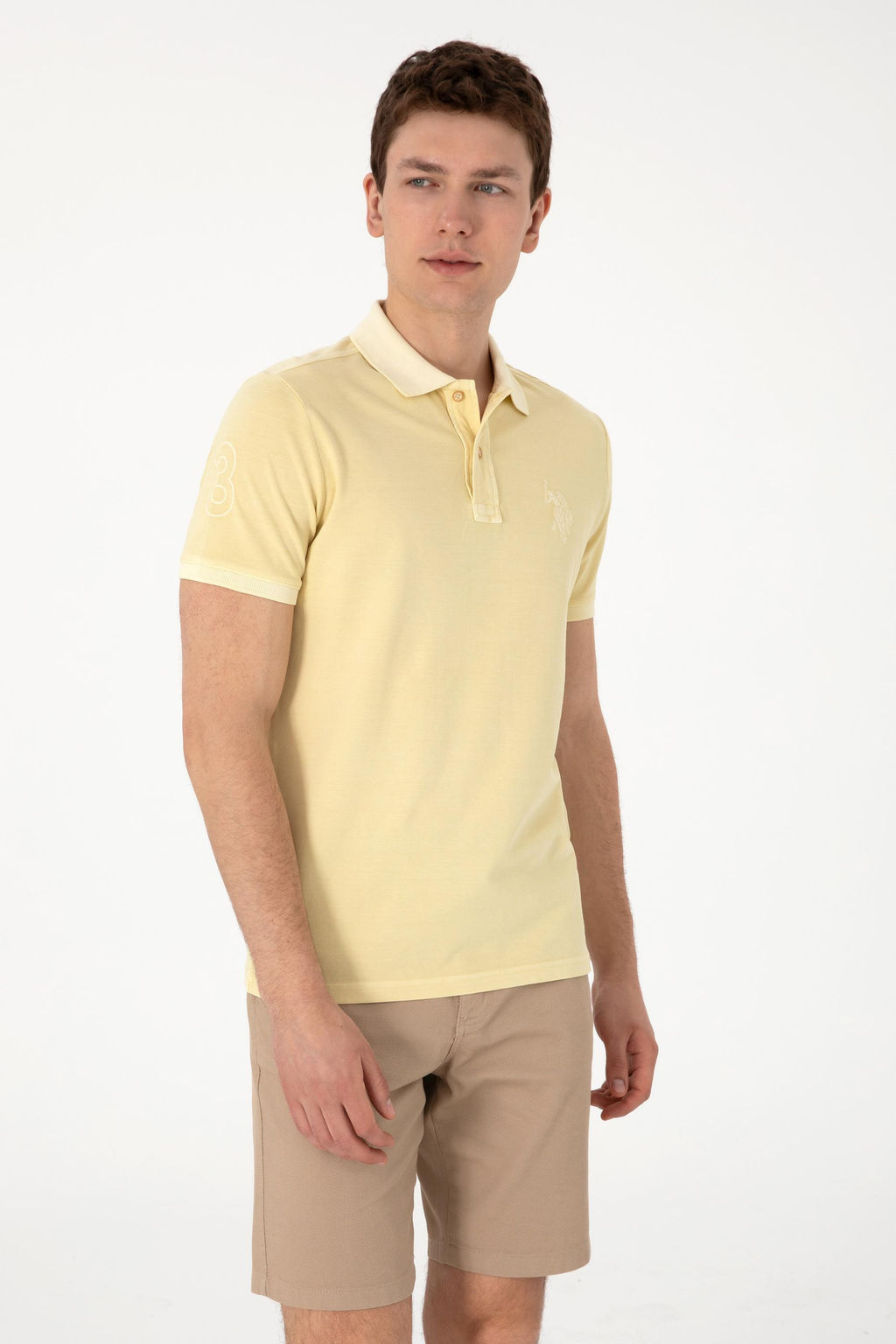 Erkek Slim Fit Polo Yaka A__k Haki Basic Ti__rt Sepette S_rpriz _ndirim - U.s. polo assn фото 3