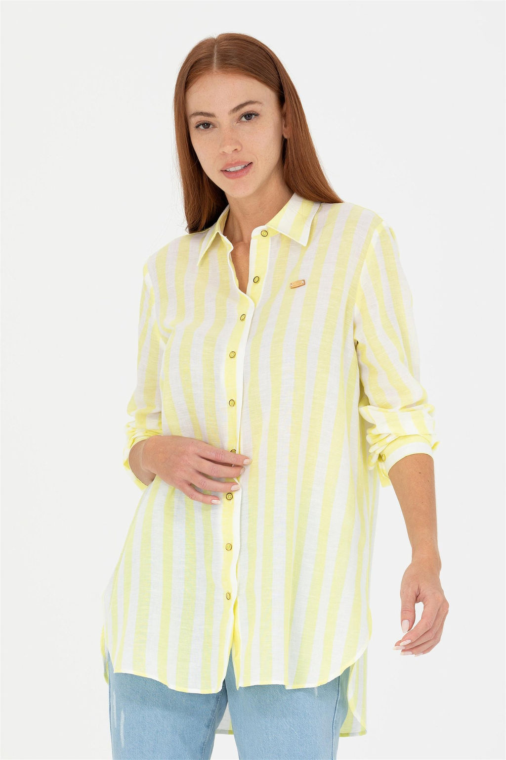 Женская неоново-желтая рубашка с длинным рукавом Неожиданная скидка в корзине - U.s. polo assn фото 3