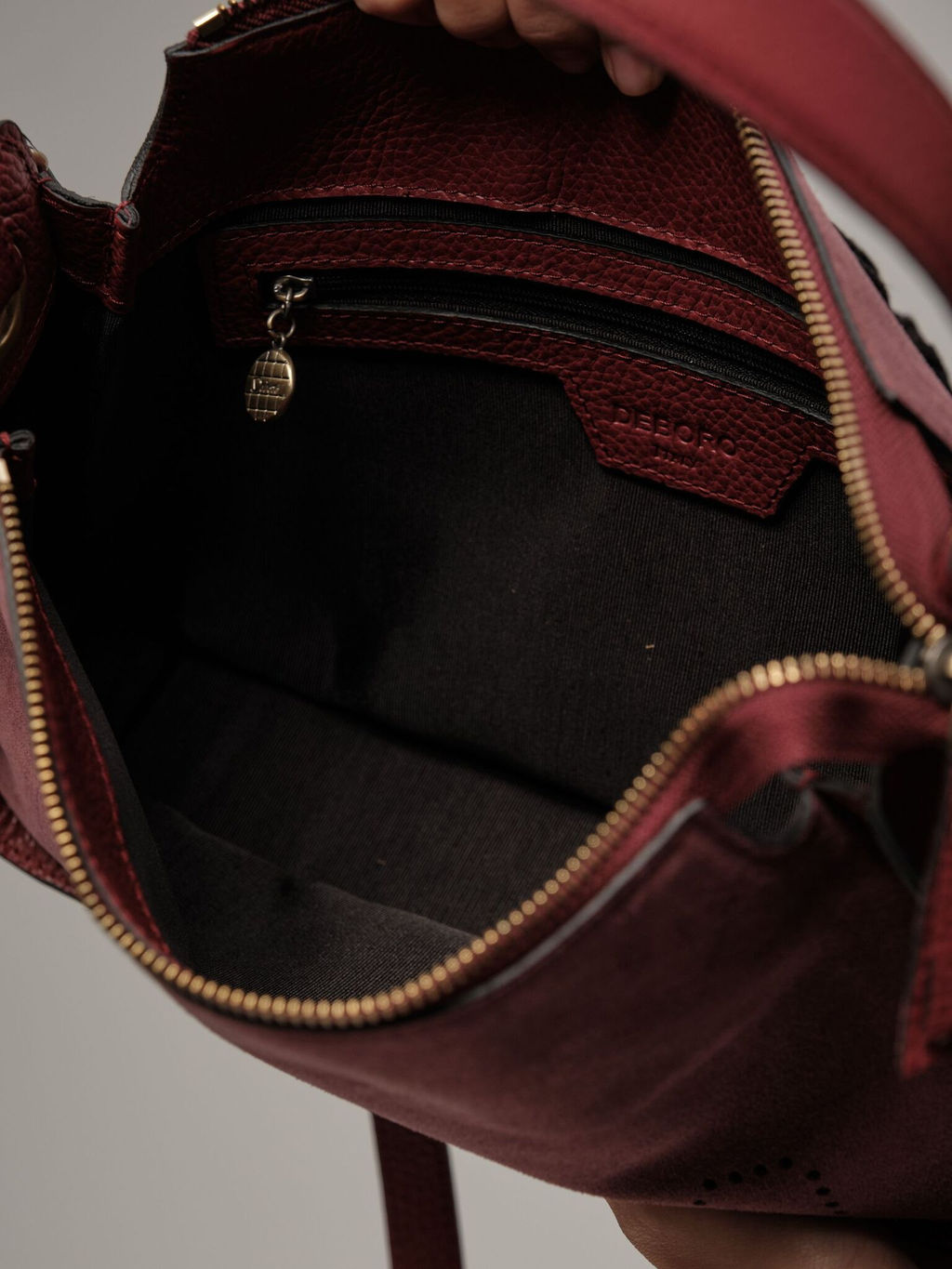 Сумка замшевая на плечо Deboro 30790 бордовое вино