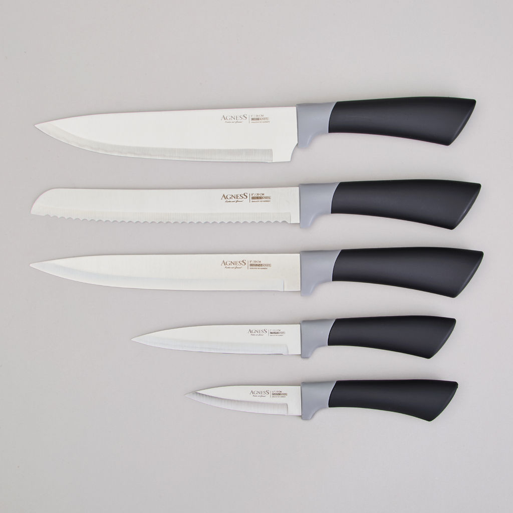 НАБОР НОЖЕЙ AGNESS НА ПЛАСТИКОВОЙ ПОДСТАВКЕ, 6 ПРЕДМЕТОВ  фото 3