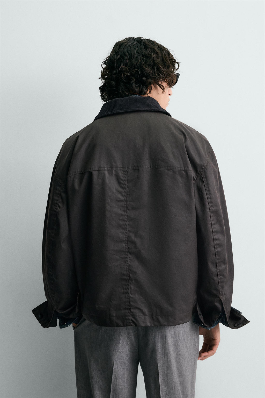 WAXED FINISH JACKET WITH CONTRAST COLLAR - Zara фото 3