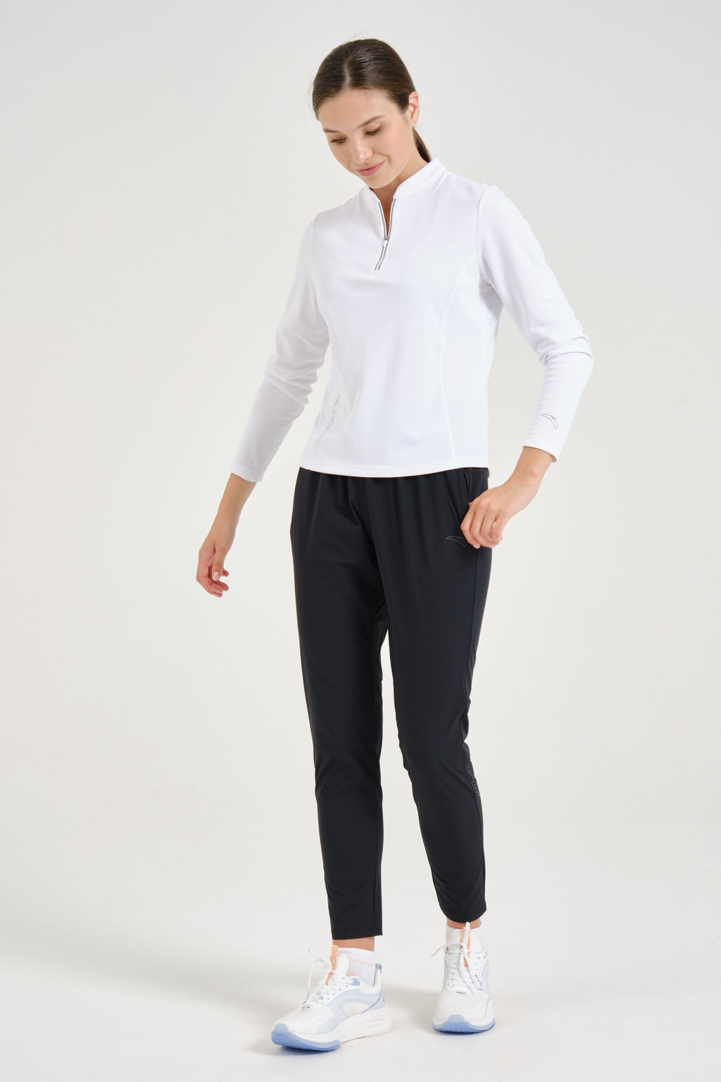 Брюки текстильные удлиненные Черный - Anta фото 2