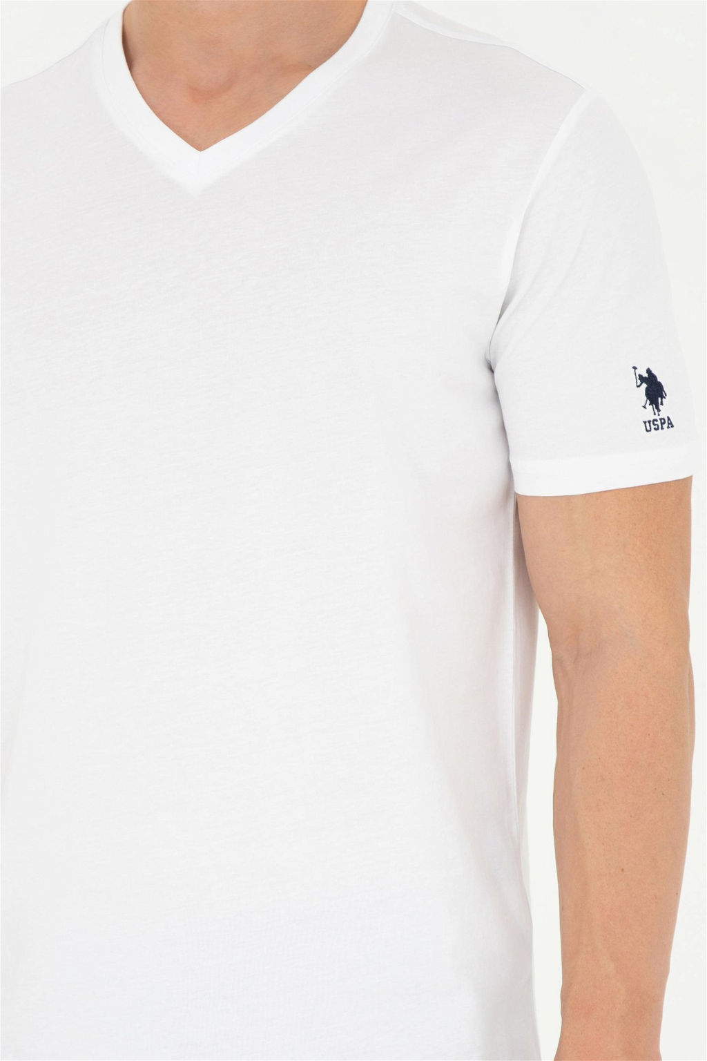 Мужская белая базовая футболка - U.s. polo assn фото 6