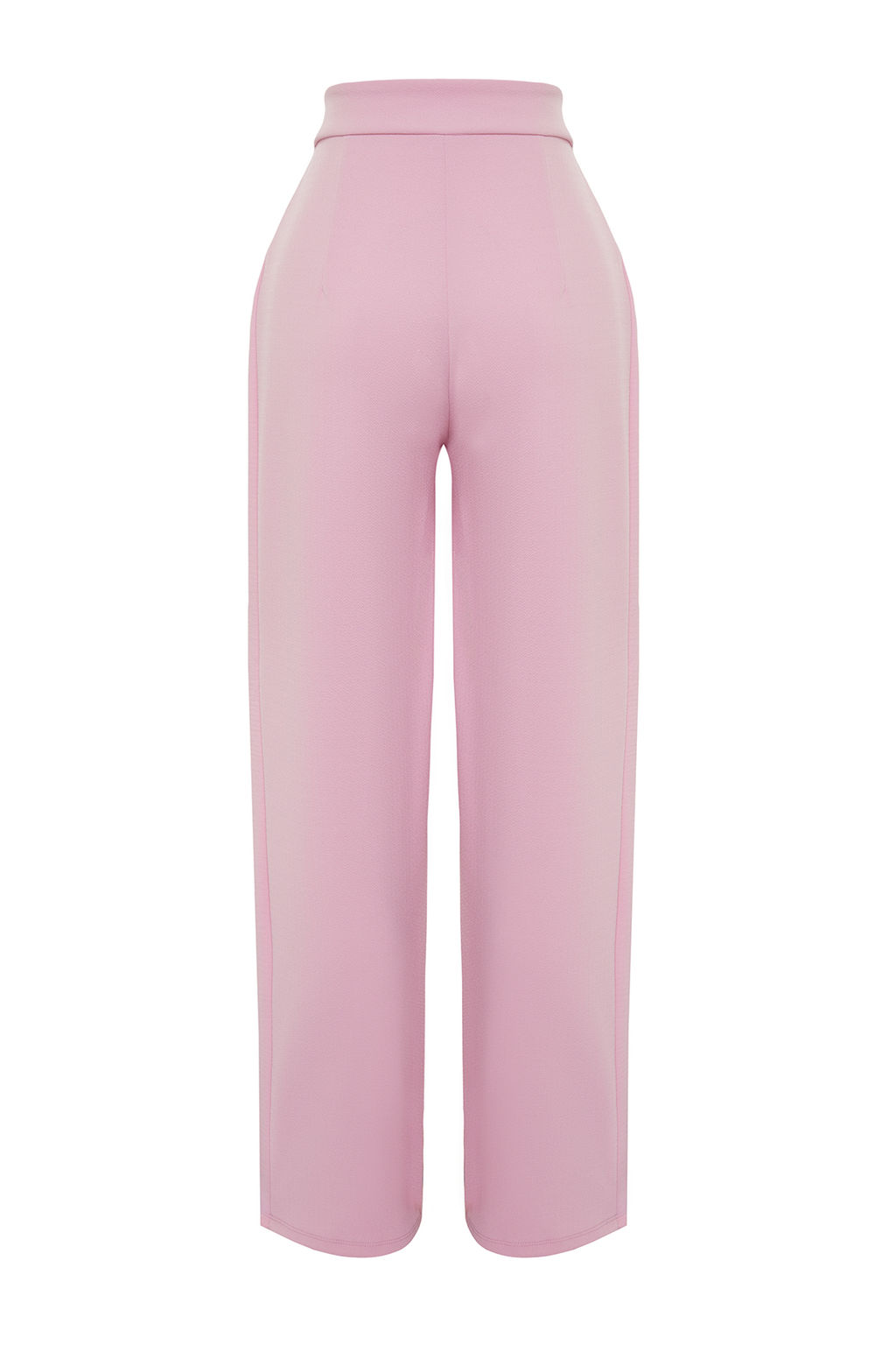 Pembe C?rt C?rt Kapamal? Yuksek Bel Pileli Wide Leg/Genis Kesim Orme Pantolon TWOAW24PL00177