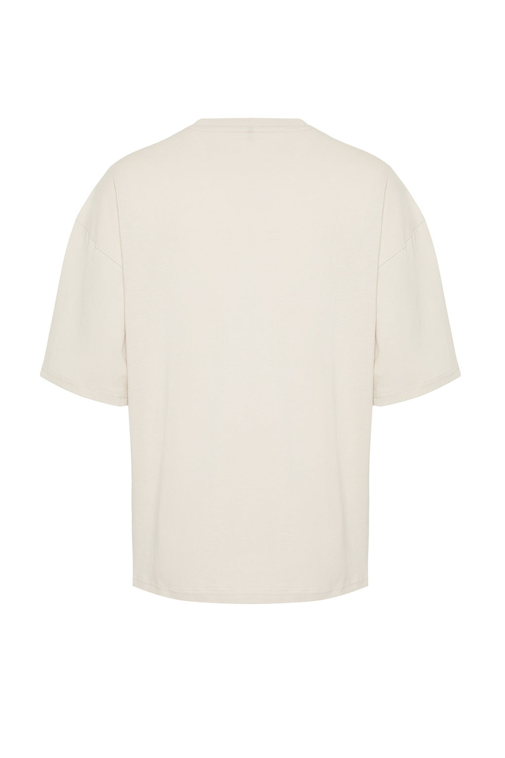 Tas Oversize/Genis Kesim Uzak Dogu Bask?l? %100 T-Shirt TMNSS24TS00035