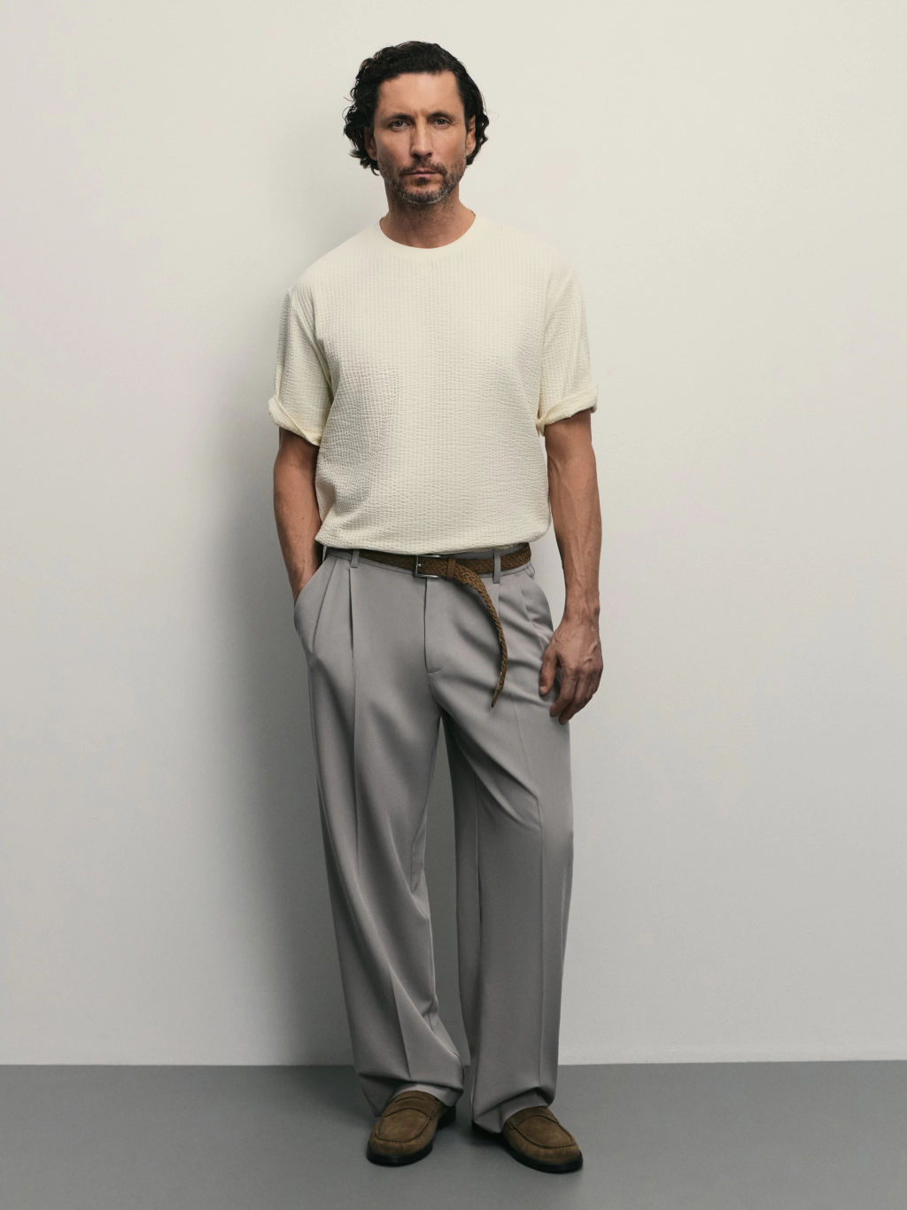 Футболка из фактурного хлопка / Zarina  фото 2