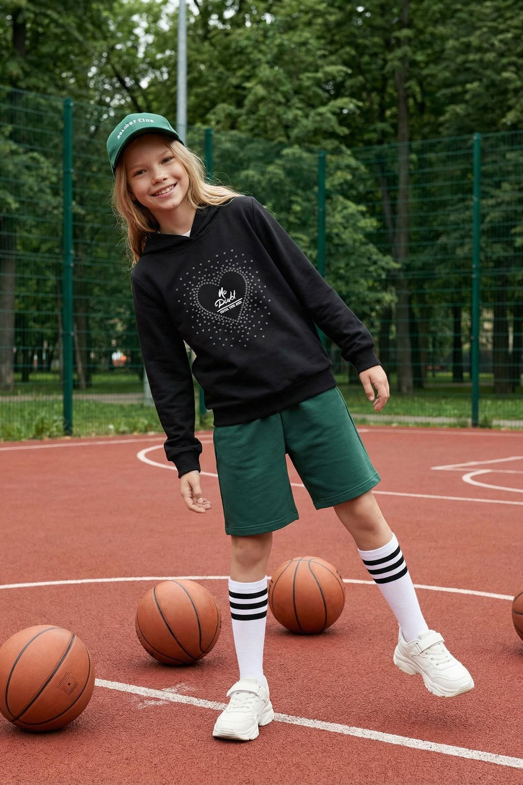 Pudra K?z Cocuk Kalp Pamuklu Orme Sweatshirt TKDAW25SW00012 - Trendyolmilla фото 4