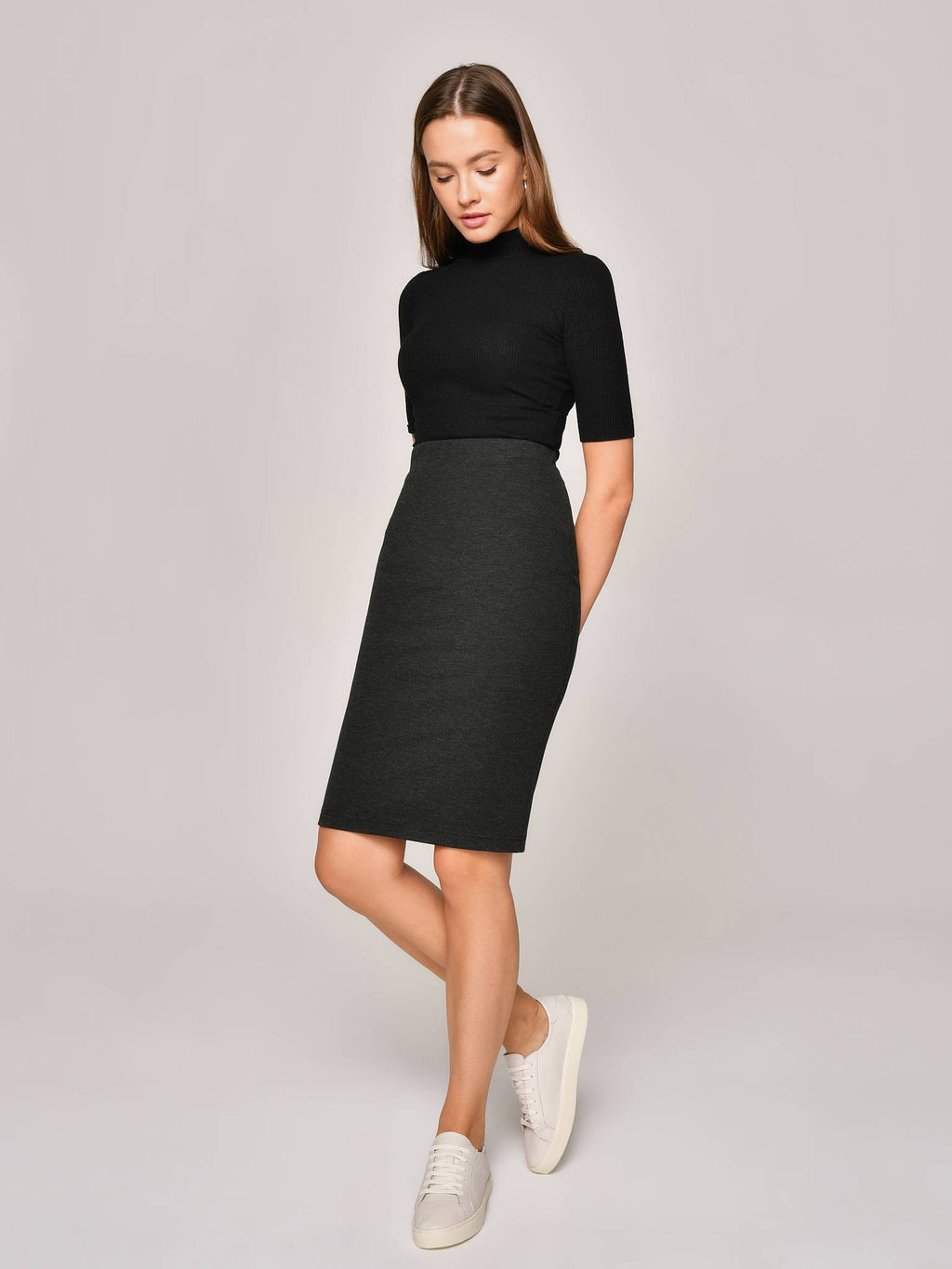 CONTE Лаконичная юбка-карандаш MISS GRACE black melange black melange
