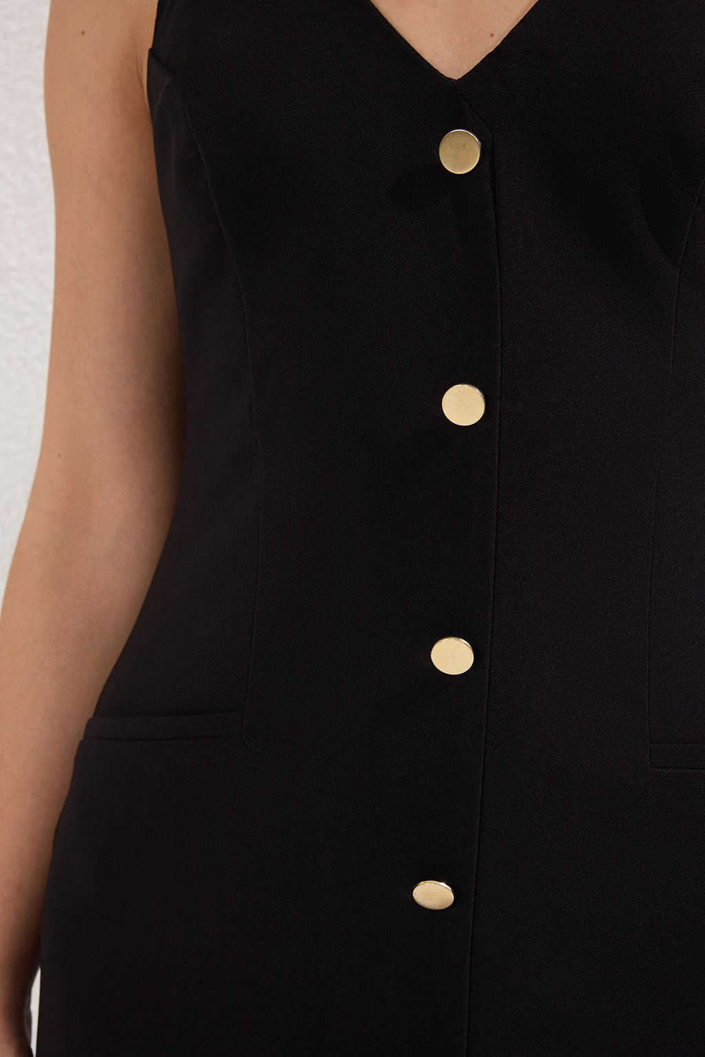 Siyah Duz K?sa / Mini Dokuma Elbise TWOSS25EL00654 - Trendyolmilla фото 3