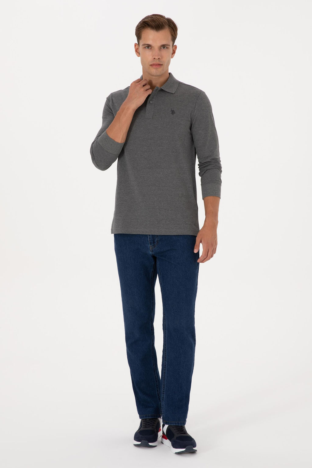 Erkek Antrasit Melanj Basic Sweatshirt Sepette S_rpriz _ndirim