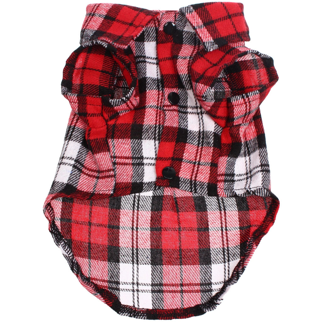 Кофта - рубашка фланелевая для мелких пород собак и кошек "BRO Style", цвет красный, р M