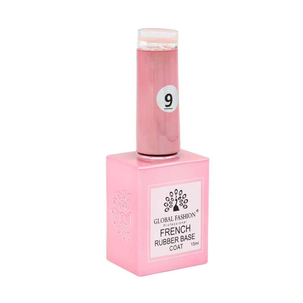 Каучуковая база для гель лака френч, Rubber Base Coat French, 15 мл., Global Fashion 09  фото 4