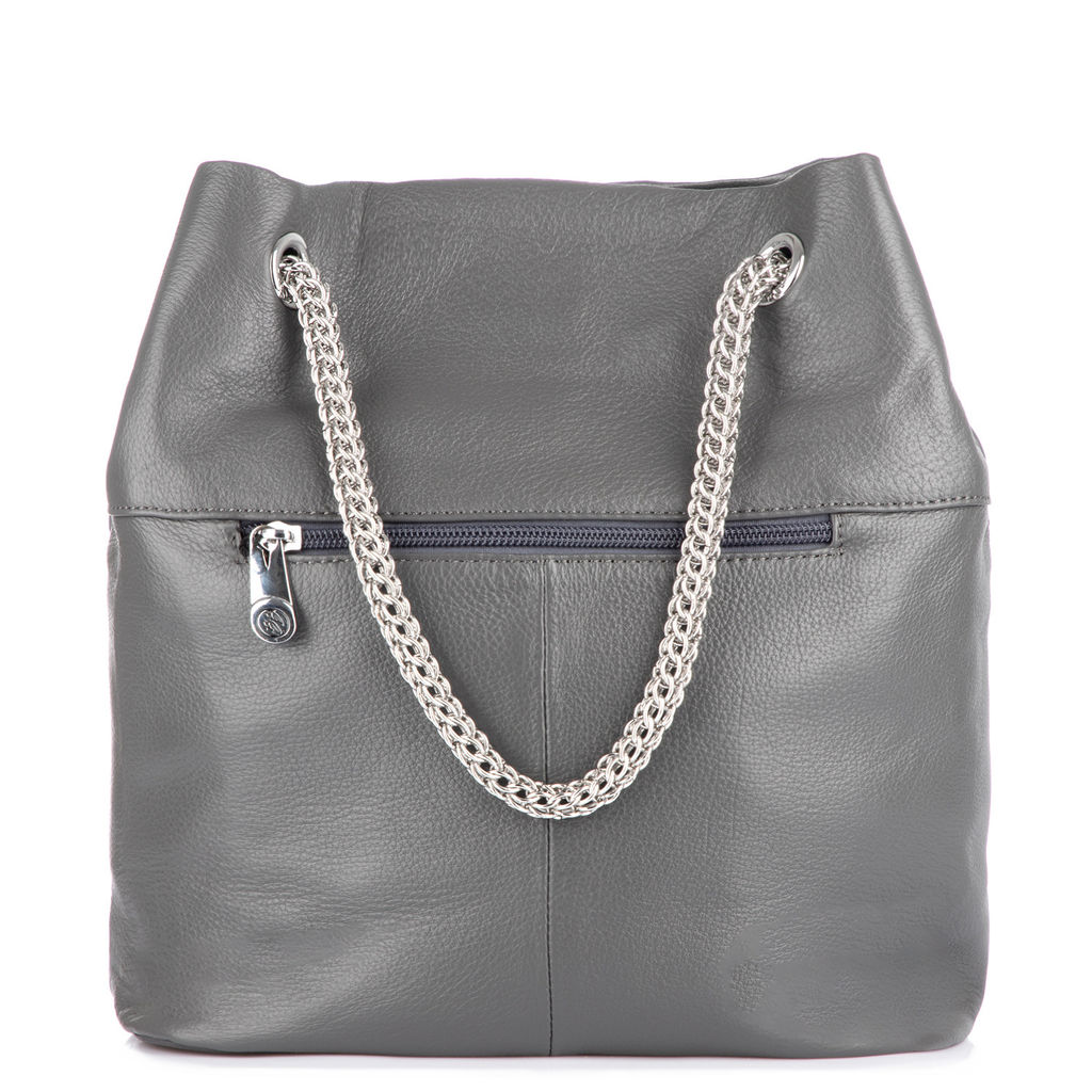 Y9810 grey, женская кожаная сумка "Chain strap" Barcelo Biagi