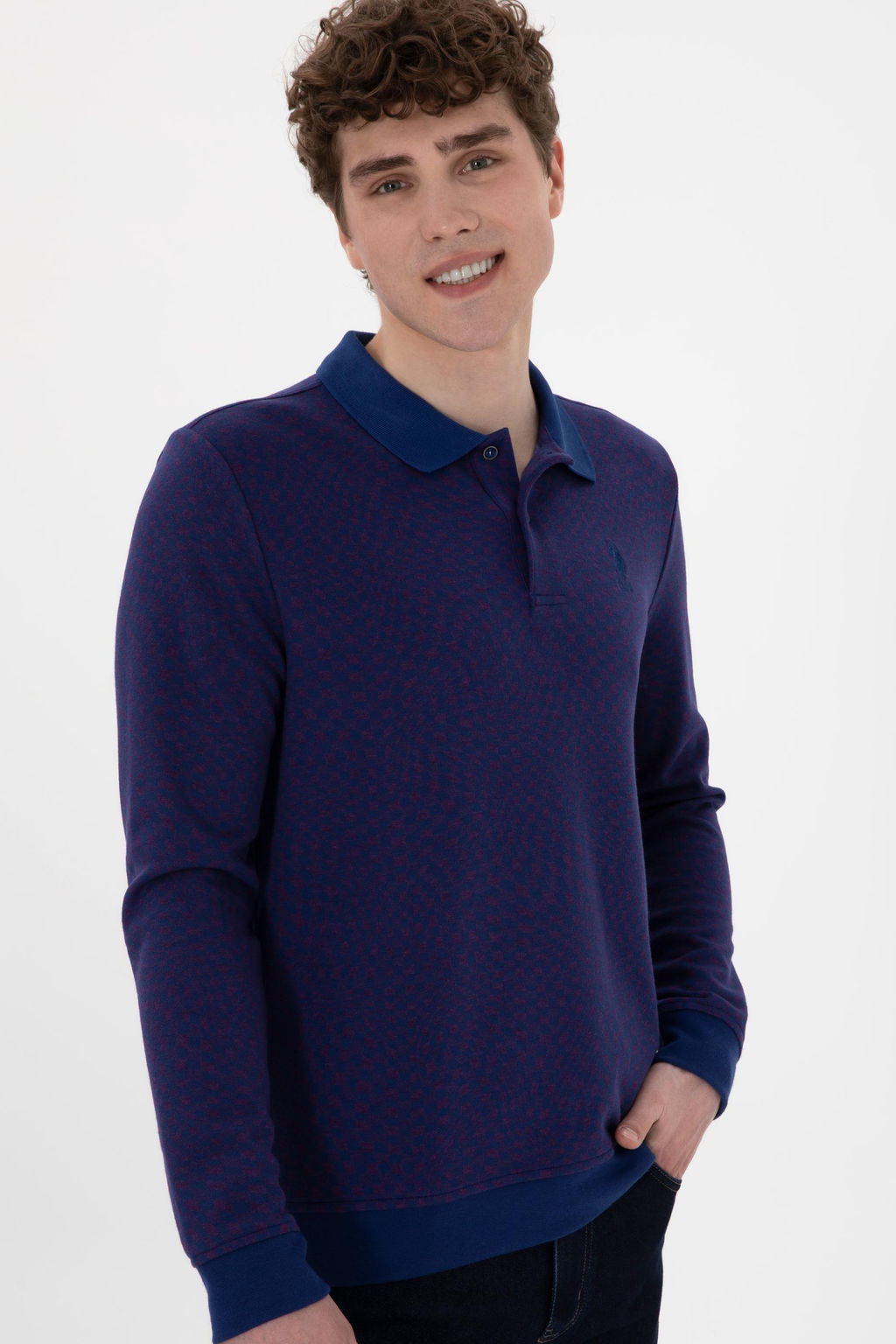 Erkek _ndigo Sweatshirt Sepette S_rpriz _ndirim - U.s. polo assn фото 3