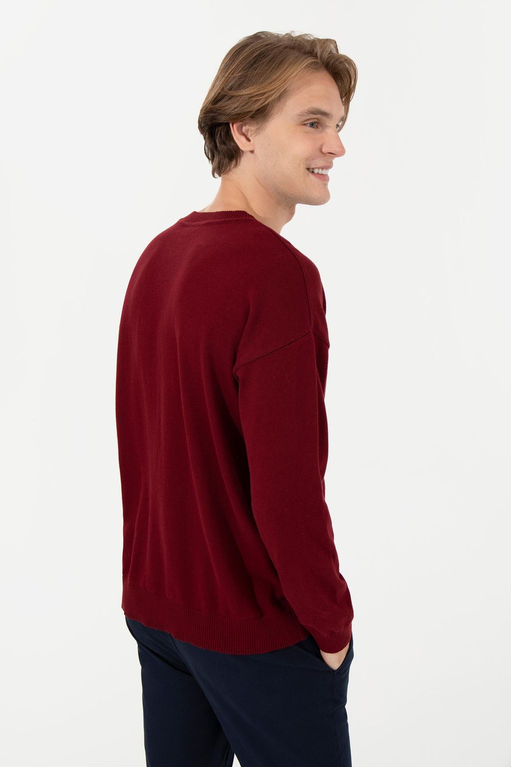 U. S. Polo Assn Мужской бордовый трикотаж с круглым вырезом - U.s. polo assn фото 5