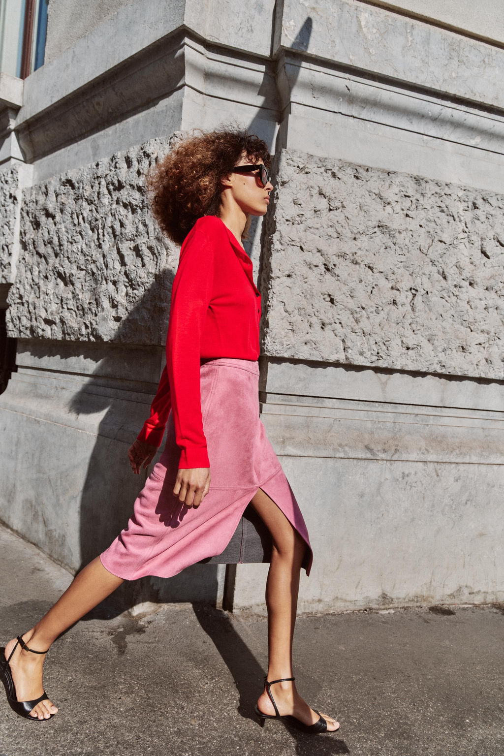 FALDA MIDI EFECTO ANTE / Lila - Zara фото 5