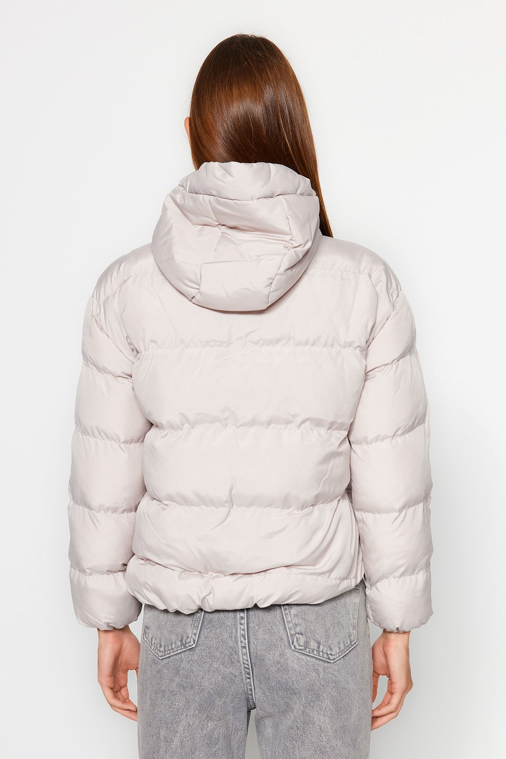 TRENDYOLMILLA Siyah Kapusonlu Su Itici Sisme Mont TWOAW21MO0022  фото 5