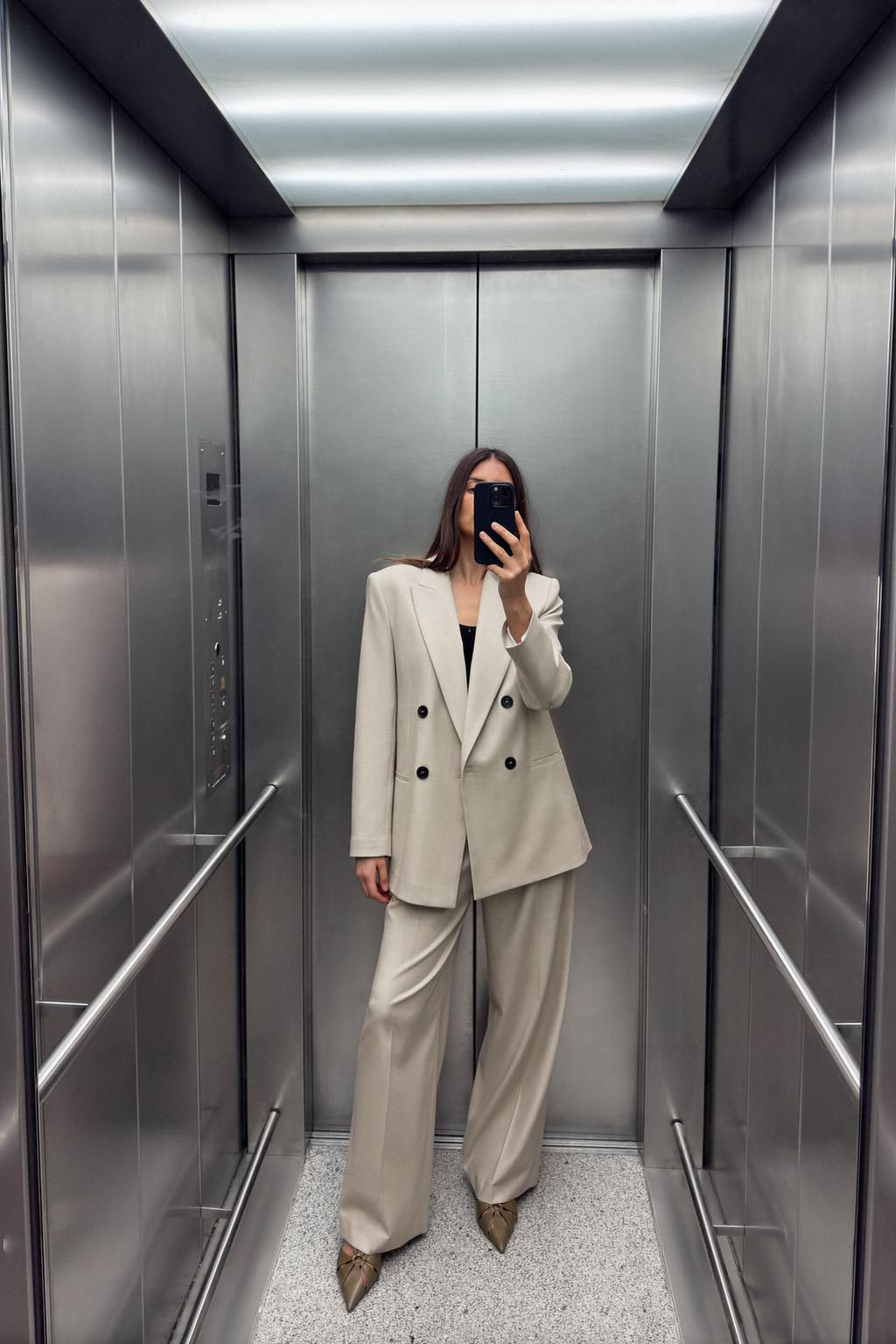 DOUBLE-BREASTED BLAZER WITH ELBOW PATCHES - Zara фото 2