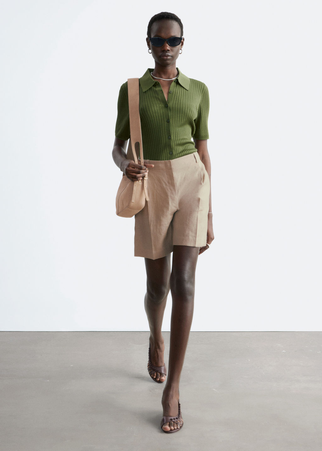 Pantalones cortos tipo sastre de lino - H&m фото 10