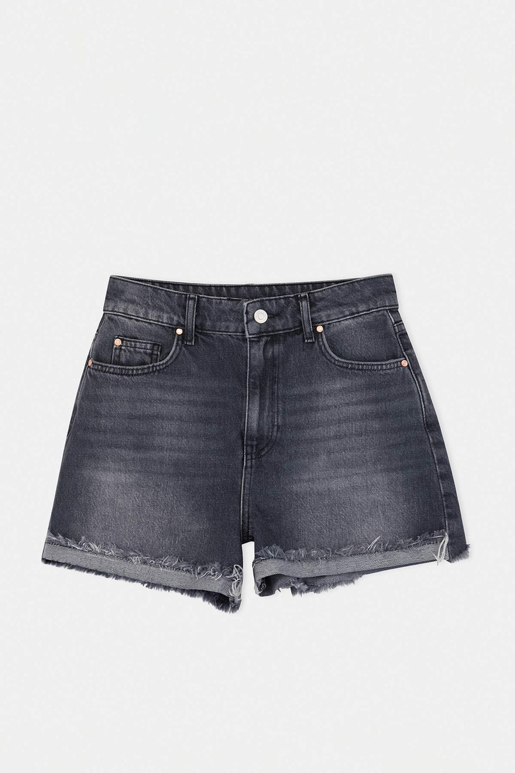 Siyah %100 Pamuk Yuksek Bel Denim City Sort TWOSS26SR00093 - Trendyolmilla фото 3