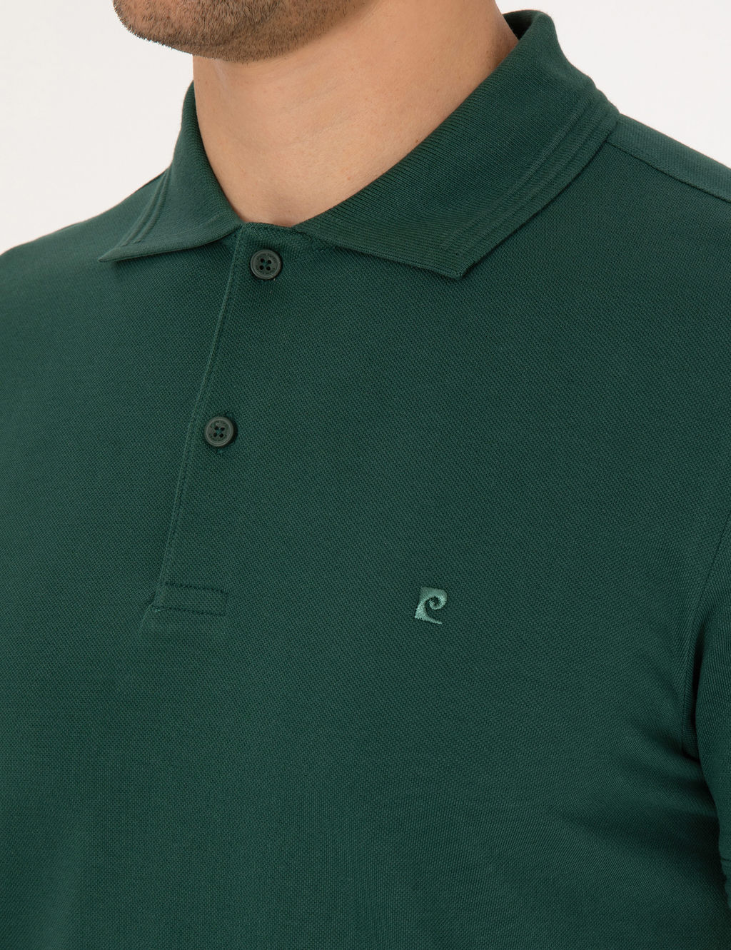 Koyu Ye_il Slim Fit %100 Pamuk K_vr_lmaz D__meli Polo Yaka Basic Ti__rt