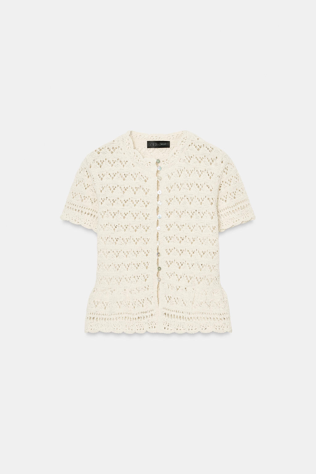 CHAQUETA PUNTO POINTELLE MANGA CORTA / Crudo - Zara фото 7