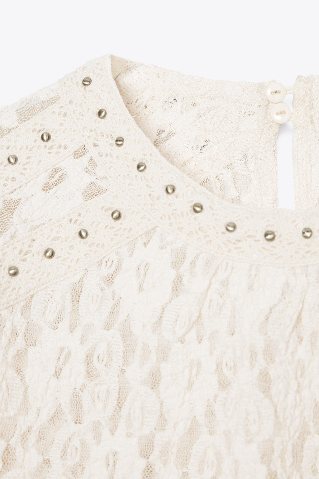 STUDDED LACE TOP - Zara фото 10