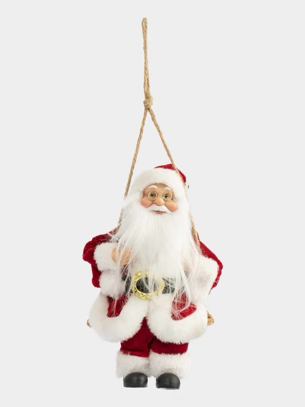 Изделие декоративное, 23 см, подвесное, полиэстер, Санта на качелях, New year