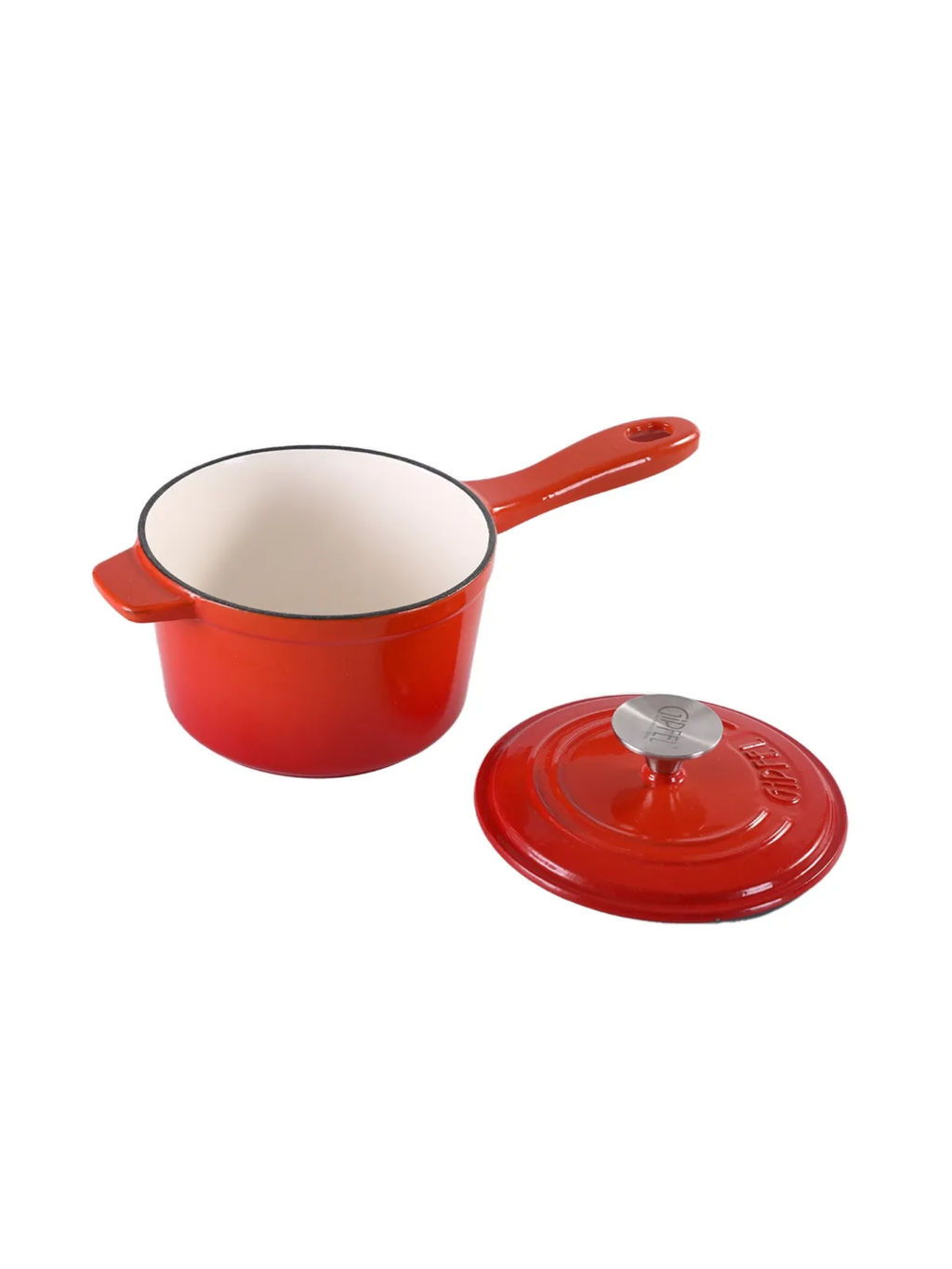 52850 GIPFEL Ковш MAJOLICA FLAME 17х14см, 1,3 л из чугуна с эмалированным покрытием, с крышкой. Цвет: оранжевый. - Werner фото 12
