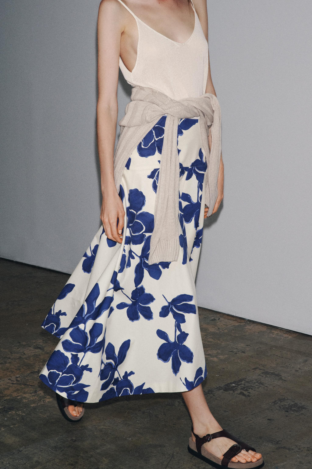 ZW COLLECTION FLORAL MIDI SKIRT - Zara фото 11