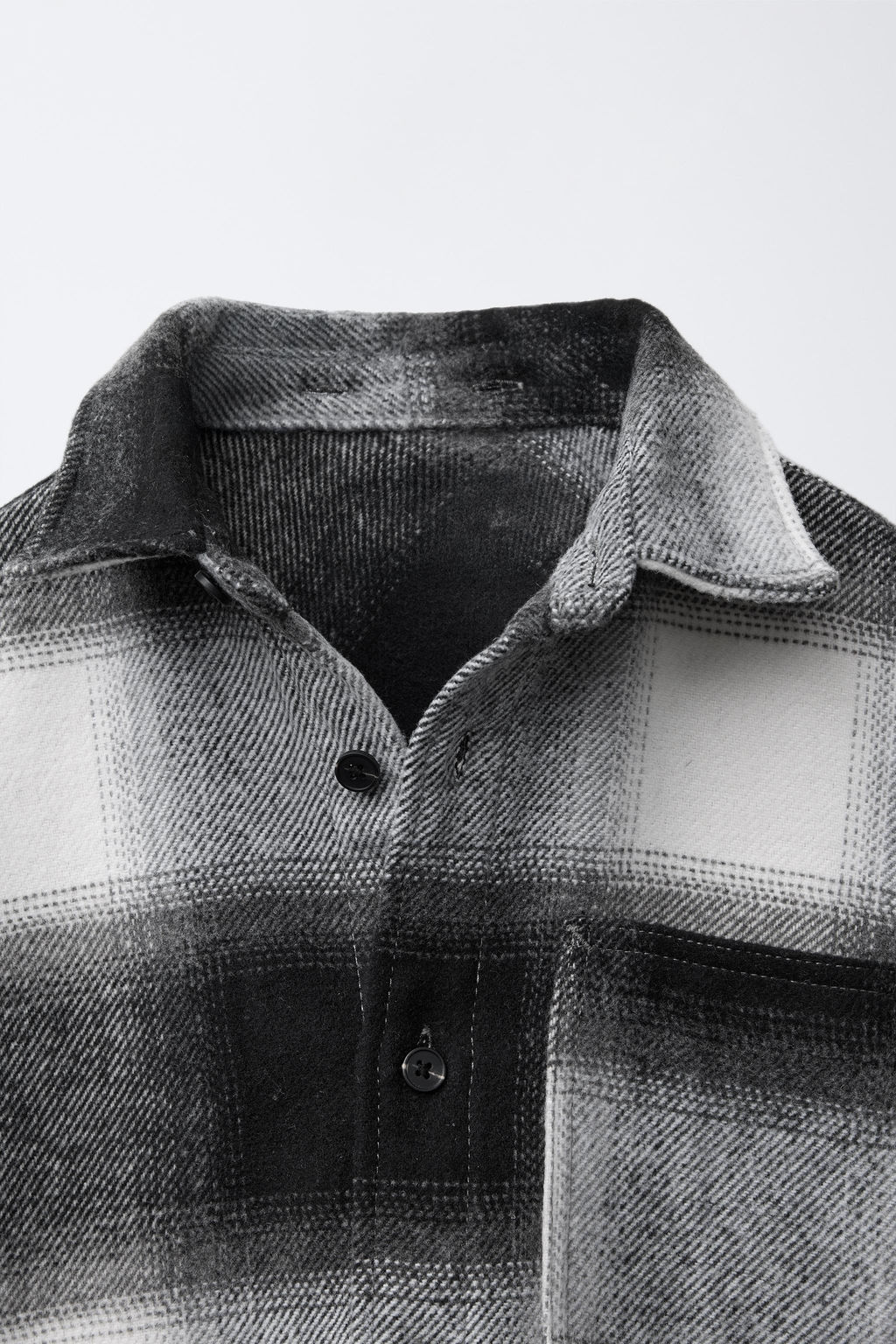 CHECK OVERSHIRT WITH DETACHABLE FLEECE HOOD - Zara фото 5
