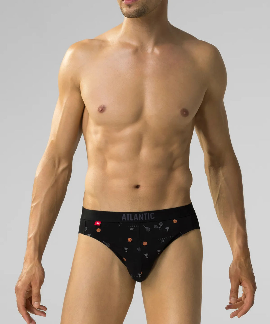 ATLANTIC 3MP-171 Трусы спорт Solid Tennis - набор 3 шт. черный + графитовый + голубой  фото 2