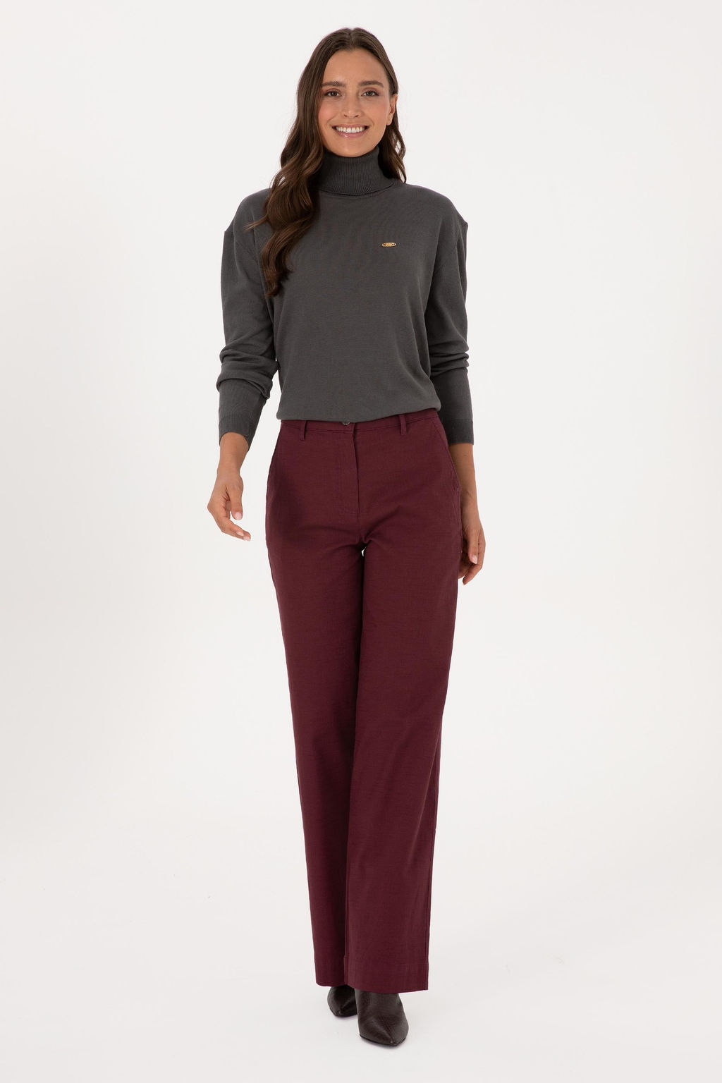 Kad_n Bordo Kanvas Pantolon Sepette S_rpriz _ndirim