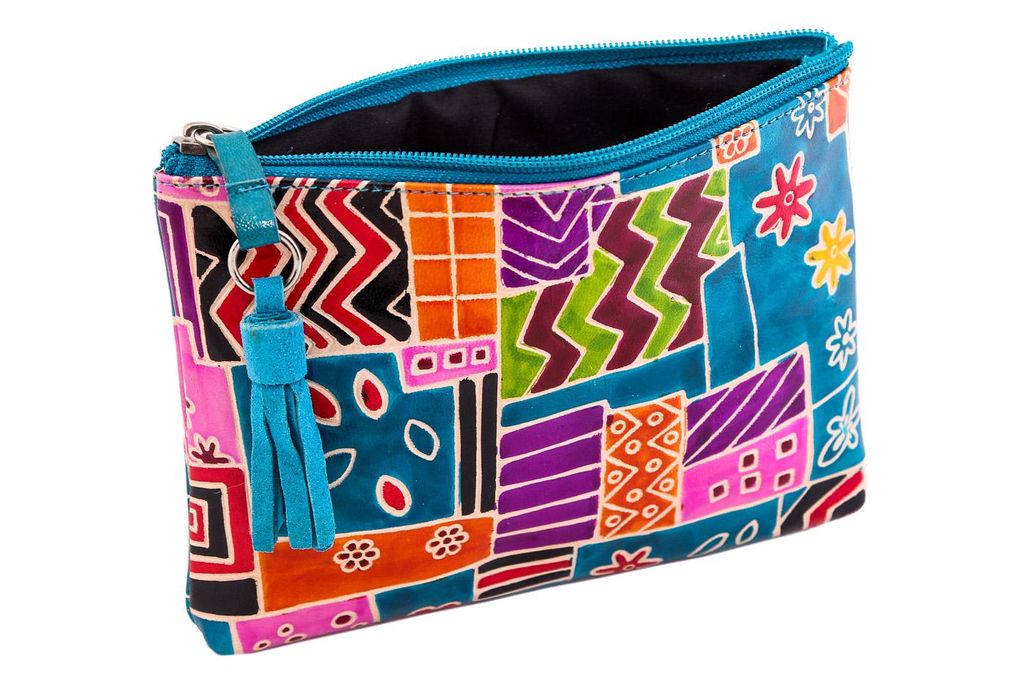 Косметичка натуральная кожа ручной принт №473/2/1 - Ганг фото 2