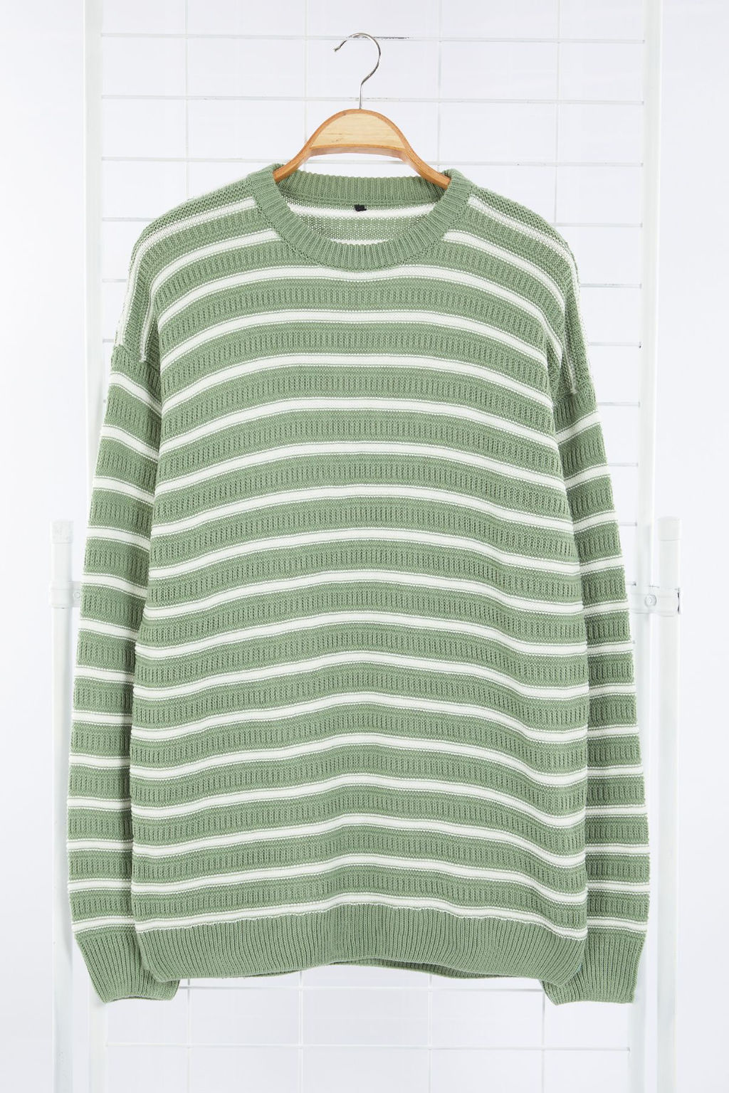 TRENDYOL MAN Lacivert Casual Unisex Oversize Bisiklet Yaka Cizgili Triko Kazak TMNAW25KZ00025 - Trendyolmilla фото 5