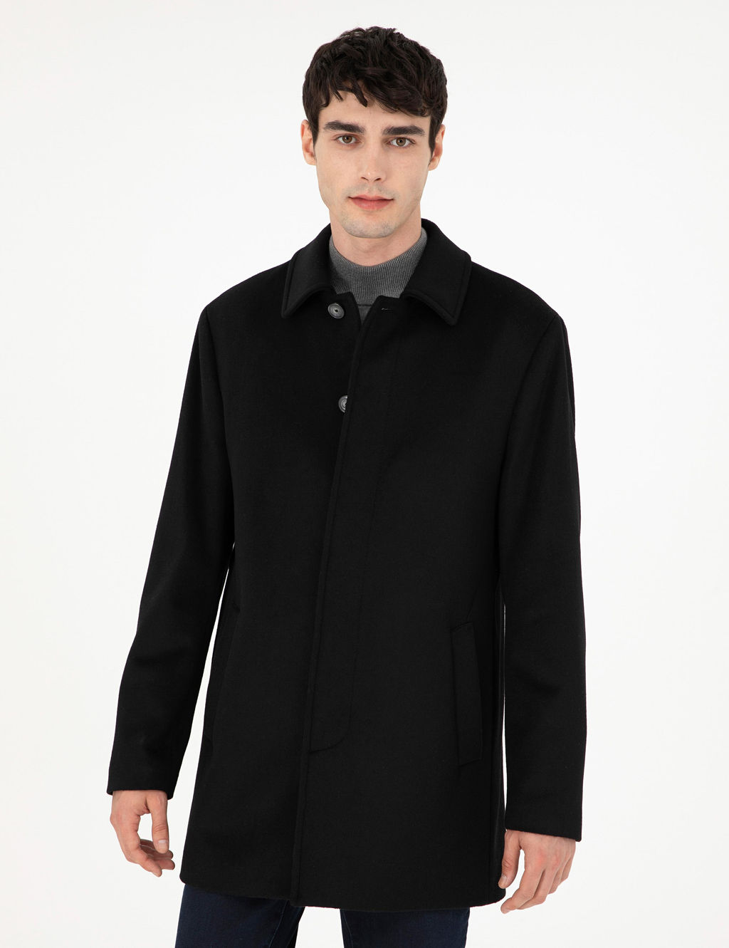 Siyah Slim Fit Ka_e Kaban - Pierre cardin фото 3