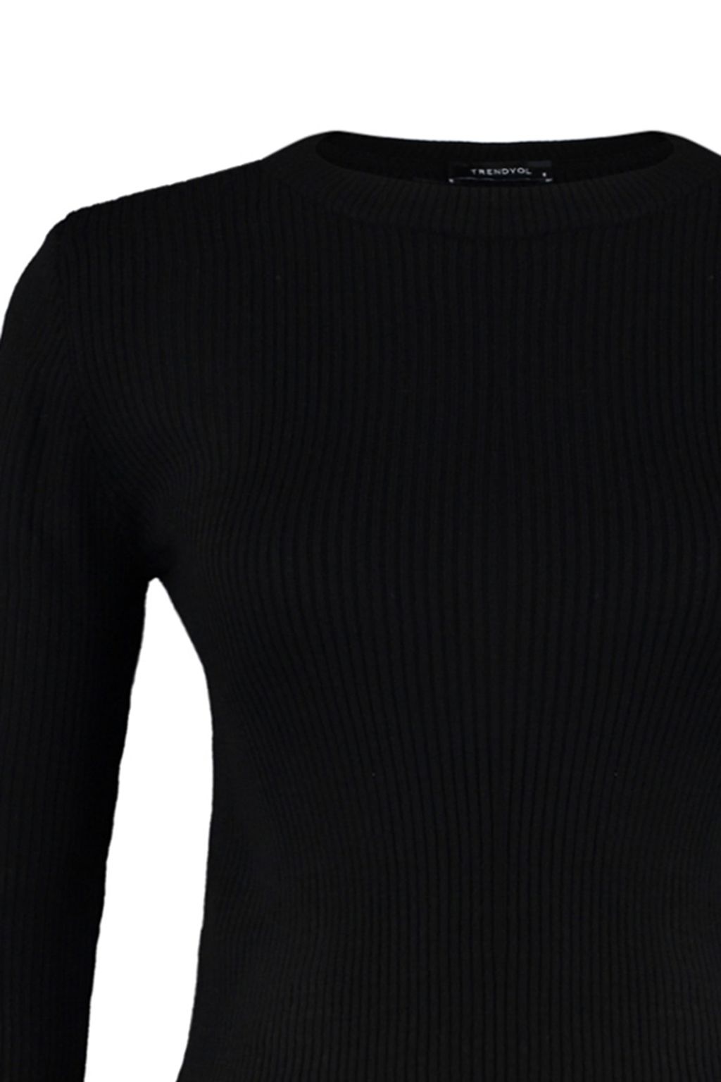Siyah Basic Fitilli Triko Kazak TWOAW22KZ1708